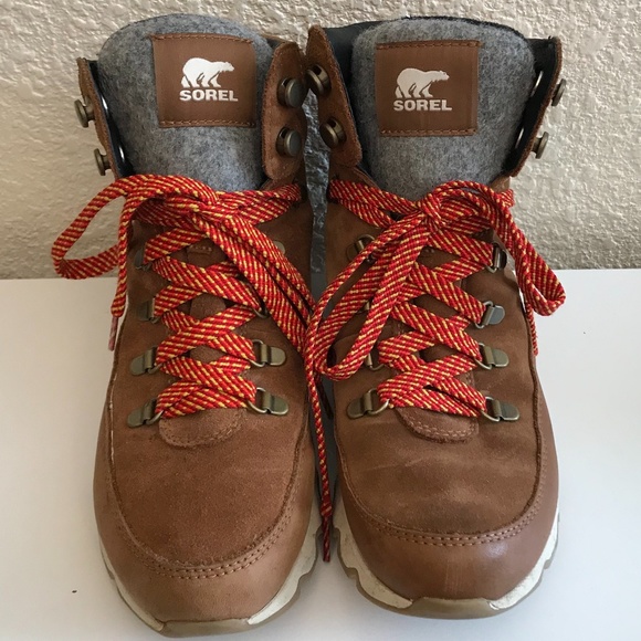 Sorel Women Kinetic Conquest Waterproof Lace Up Hiking Boots Light Brown Size 7 - Picture 2 of 9